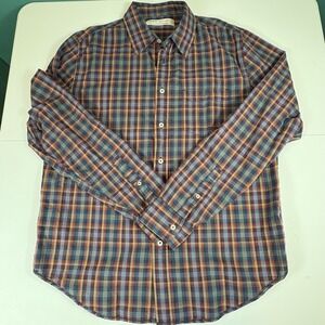 Levi's Red Tab Men's Button Down Shirt Large Plaid‎ Blue Brown Casual